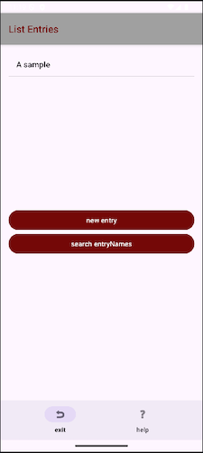 List Entries screenshot